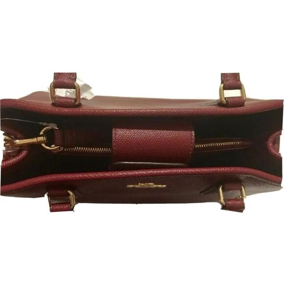 Coach Margot Carryall Crossgrain Leather Satchel Crossbody Bag no bag charm - Picture 5 of 11